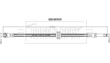 Фото автозапчасти гальмiвний шланг BORG & BECK BBH8959