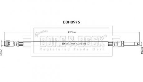 Фото автозапчастини гальмiвний шланг BORG & BECK BBH8976