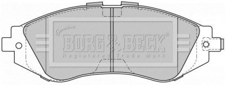 Комплект тормозных колодок, дисковый тормоз BORG & BECK BBP1881 (фото 1)