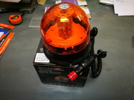 Ліхтар габаритний попереджувальний з маяком помаранчевий LED 12/24V магніт BORG-HICO LOB104 (фото 1)