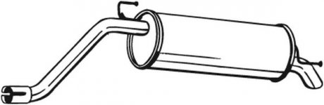 Глушник вихлопної системи задній FIAT GRANDE PUNTO, PUNTO, PUNTO EVO 1.2 10.05- BOSAL 148-109 (фото 1)