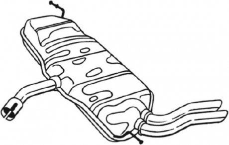 Глушитель выхлопной системы задний SEAT ALTEA, LEON 1.6D/1.9D 04.04- BOSAL 227-231 (фото 1)