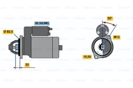 Фото автозапчасти стартер Реставрация BOSCH 0001107045