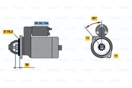 Фото автозапчасти стартер Реставрация BOSCH 0001112003