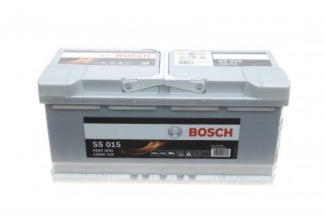 Аккумулятор 12V 110Ah/920A S5 (P+1) 393x175x190 B13 (стартер) BOSCH 0092S50150 (фото 1)