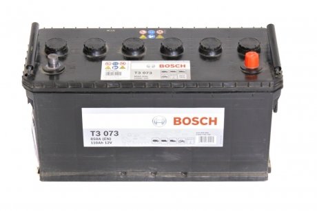 Аккумулятор 110Ah/850А T3 (R+) 347x175x220 B03 - монтажный фланец 10.5мм (Пусковый) BOSCH 0 092 T30 730
