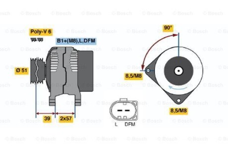 Фото автозапчастини генератор реставрація BOSCH 0 124 325 128