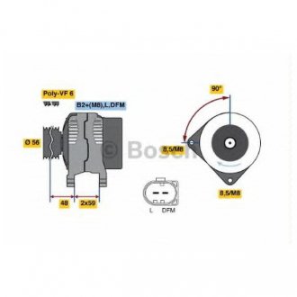 Фото автозапчастини генератор реставрація BOSCH 0 124 525 092