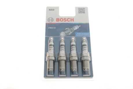 Фото автозапчасти свеча зажигания FR91X SUPER4 (OPEL) (4шт. бл.) BOSCH 0242222804