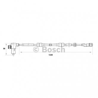 Фото автозапчасти датчик ABS передн. права CITROEN BERLINGO; PEUGEOT 306, PARTNER, PARTNERSPACE 1.1-Electric 04.93-12.15 BOSCH 0265006200