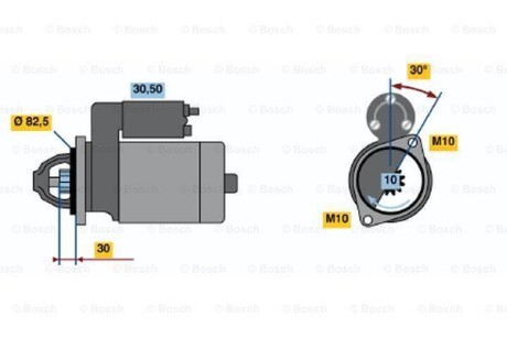 Стартер (24В, 2,5кВт) MERCEDES UNIMOG, G (W460), G (W461), G (W463) OM602.930-OM612.966 10.87- BOSCH 0 986 013 390