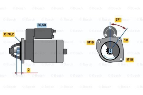 Фото автозапчасти стартер (12В, 1,4 кВт) FORD FOCUS II; VOLVO C70 II, S40 II, V50 2.4/2.5 01.04-12.12 BOSCH 0 986 020 860