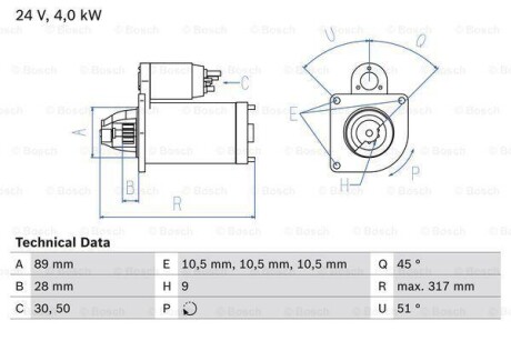 Фото автозапчасти стартер BOSCH 0 986 021 000