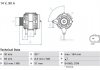 Фото автозапчастини генератор (14В, 90А) SEAT IBIZA IV, IBIZA IV SC, IBIZA IV ST; SKODA FABIA III; Volkswagen POLO, POLO V 1.0 01.14- BOSCH 0 986 084 750 (фото 1)