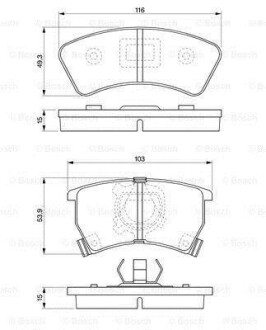 Фото автозапчасти гальмівні колодки, дискове гальмо (набір) BOSCH 0986424006