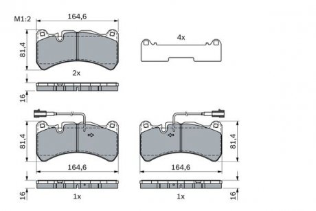 Комплект тормозных колодок передний ALFA ROMEO GIULIA 2.9 10.15- BOSCH 0 986 424 104