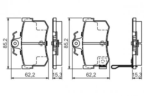 Комплект гальмівних колодок задній MG MG TF, MGF; ROVER 800 1.6-2.7 10.86-12.09 BOSCH 0 986 424 568
