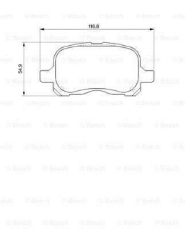 Фото автозапчастини комплект гальмівних колодок передній TOYOTA CARINA E VI, STARLET 1.3/1.6 04.92-07.99 BOSCH 0986424692