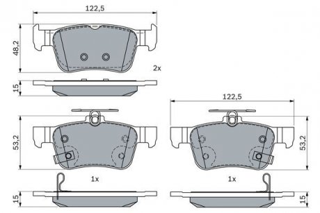 Фото автозапчасти комплект тормозных колодок HONDA CIVIC X 2.0 06.17- BOSCH 0 986 424 879