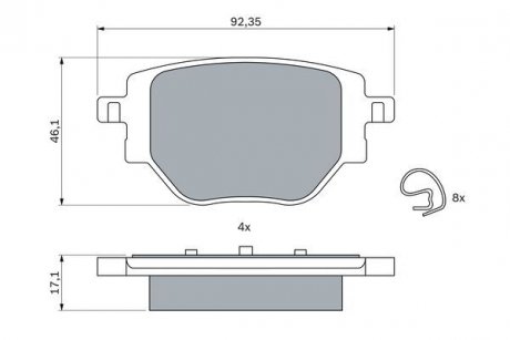 Фото автозапчастини гальмівні колодки дискові BOSCH 0986424988