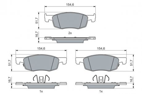 Фото автозапчасти колодки гальмівні дискові TOYOTA Yaris "F \'\'20>> BOSCH 0986460018