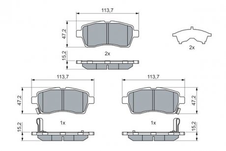 Фото автозапчасти колодки гальмівні дискові SUZUKI Ignis \'\'F \'\'16>> BOSCH 0986460075 (фото 1)