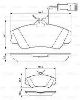 Фото автозапчасти комплект тормозных колодок передняя AUDI 100 C3, 200 C3, 80 B4, 90 B3, CABRIOLET B4, COUPE B3, QUATTRO, V8 2.0-4.2 07.80-08.00 BOSCH 0986461115