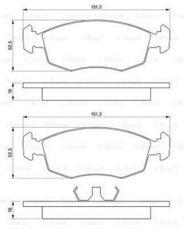 Фото автозапчасти тормозные колодки FORD Scorpio -94, Sierra -93, Escort (торм. сист. ATE) BOSCH 0986469070