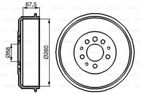 Тормозной барабан задний Volkswagen TRANSPORTER IV 1.8-2.5D 07.90-06.03 BOSCH 0 986 477 046 (фото 1)