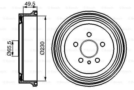 Фото автозапчасти тормозной барабан задний OPEL VECTRA B, ZAFIRA A 1.6-2.2D 10.95-06.05 BOSCH 0 986 477 104