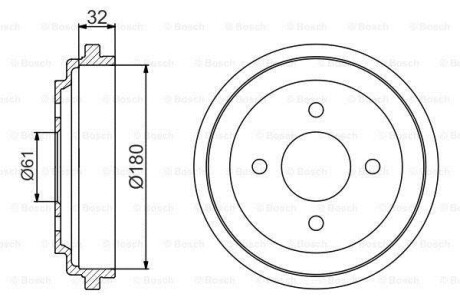 Фото автозапчасти тормозной барабан задний NISSAN MICRA II 1.0-1.5D 08.92-02.03 BOSCH 0 986 477 164