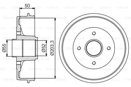 Фото автозапчасти тормозной барабан задний AUDI 100 C1, 100 C2, 100 C3, 80 B4 1.6-2.1 11.68-01.96 BOSCH 0 986 477 171