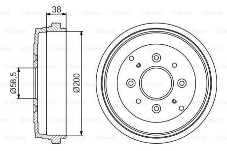 Фото автозапчасти тормозной барабан задний SKODA FAVORIT, FAVORIT FORMAN 1.3 08.91-06.97 BOSCH 0 986 477 174