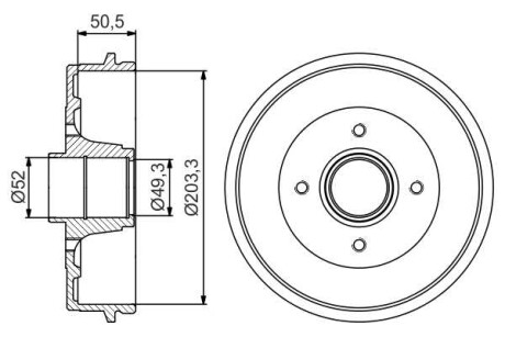 Фото автозапчасти тормозной барабан задний RENAULT TWINGO II 1.2/1.5D 03.07- BOSCH 0 986 477 214