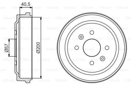 Фото автозапчасти тормозной барабан задний FORD FOCUS II 1.4-2.0LPG 07.04-09.12 BOSCH 0 986 477 225