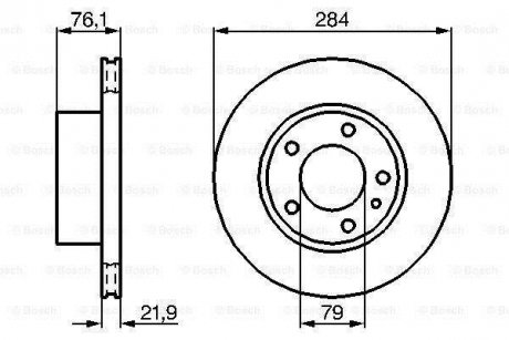Гальмівний диск передня ліва/права BMW 5 (E28) 1.8-2.8 05.81-12.87 BOSCH 0986478043 (фото 1)