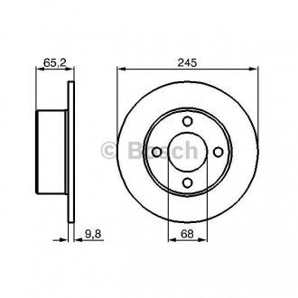 Гальмівний диск задня ліва/права AUDI 100 C3 2.3 08.86-11.90 BOSCH 0986478073 (фото 1)