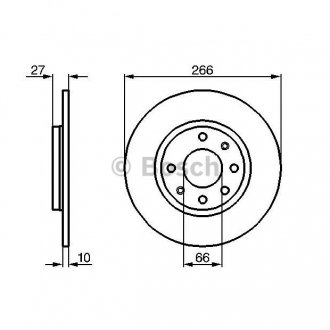 Тормозной диск передняя левая/правая CITROEN BX, ZX; PEUGEOT 305, 305 II, 405 I, 405 II 1.1-1.9D 09.82-10.97 BOSCH 0986478090 (фото 1)