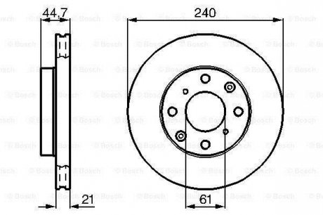 Гальмівний диск передня ліва/права (з гвинтами) HONDA CIVIC V, CIVIC VI 1.4/1.5/1.6 10.91-02.01 BOSCH 0986478115