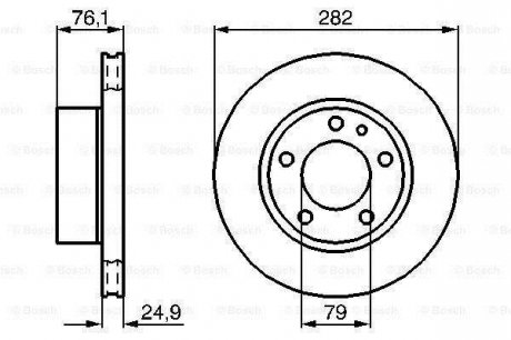 Тормозной диск передняя левая/правая (высокоуглеродистая; с винтами) BMW 5 (E28), 6 (E24) 2.8/3.4/3.5 12.77-04.89 BOSCH 0 986 478 217