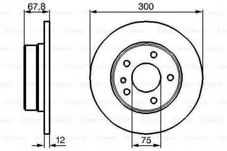 Тормозной диск задняя левая/правая (высокоуглеродистая) BMW 7 (E32) 3.0/3.4 03.85-03.94 BOSCH 0 986 478 322 (фото 1)