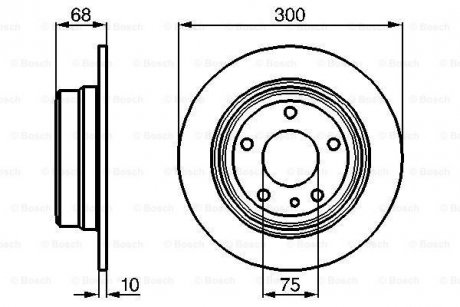 Гальмівний диск задня ліва/права (високовуглецевий; з гвинтами) BMW 7 (E32) 3.0 03.85-09.94 BOSCH 0986478323 (фото 1)