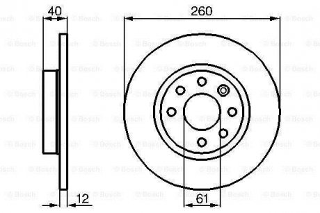 Гальмівний диск передня ліва/права VOLVO 440, 460, 480 1.6-2.0 04.86-12.96 BOSCH 0986478386 (фото 1)