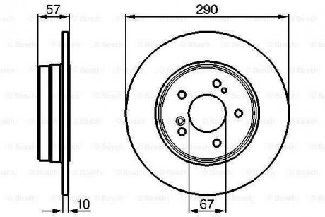 Гальмівний диск задня ліва/права MERCEDES SL (R129) 2.8-6.0 09.92-10.01 BOSCH 0 986 478 446