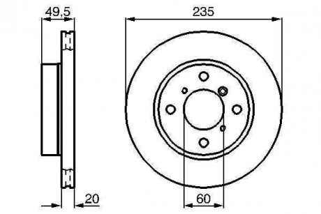 Гальмівний диск передня ліва/права SUZUKI BALENO 1.3/1.6 07.95-05.02 BOSCH 0986478450 (фото 1)