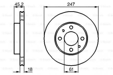 Тормозной диск передняя левая/правая NISSAN ALMERA I 1.4/1.6/2.0D 09.95-07.00 BOSCH 0 986 478 459 (фото 1)