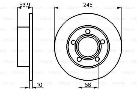 Тормозной диск задний левая/правая AUDI A6 C5 1.8-2.8 02.97-01.05 BOSCH 0986478461