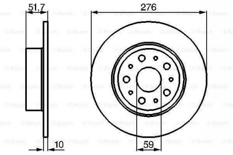 Тормозной диск задний левая/правая (с винтами) ALFA ROMEO 166; LANCIA GAMMA, KAPPA 2.0-3.2 09.77-06.07 BOSCH 0 986 478 463 (фото 1)