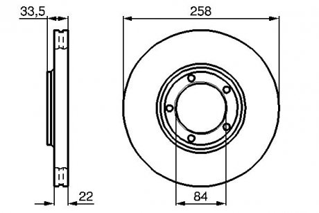 Тормозной диск передняя левая/правая MITSUBISHI левая 300 III 1.6-2.5D 11.86-02.06 BOSCH 0 986 478 530