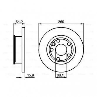 Гальмівний диск передня ліва/права Volkswagen TRANSPORTER IV 1.8-2.5D 07.90-06.03 BOSCH 0986478547